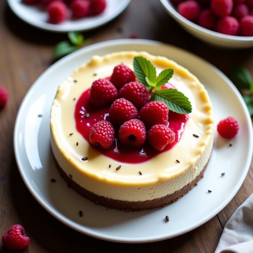 Cheesecake de Frambuesa Sin Horno con Base de Dátiles: Receta Vegana y Sin Azúcar