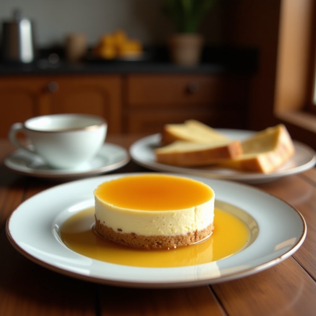 Cheesecake de queso de cabra y miel de trufa sin horno, con base de galleta de centeno y nueces pecanas tostadas, servido en molde desmontable sobre plato blanco con hilo de miel de trufa y decoración de pimienta rosa.