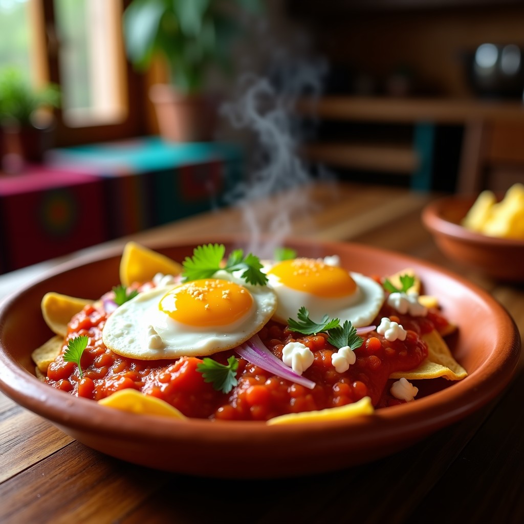 Chilaquiles Rojos con Huevo Poché: Receta Mexicana en Airfryer Sin Aceite