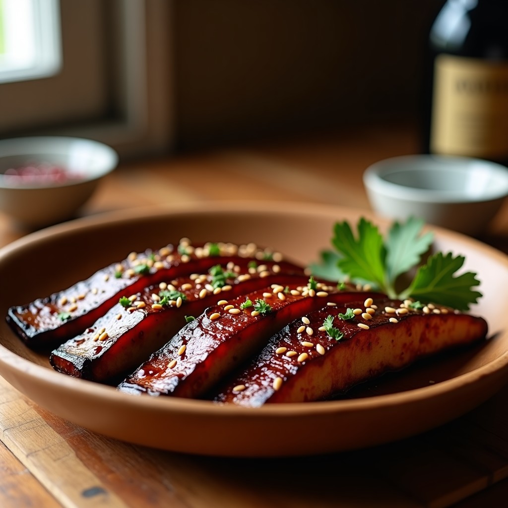 Costillas de Berenjena al BBQ: Receta Vegana en Airfryer con Textura Carnosas