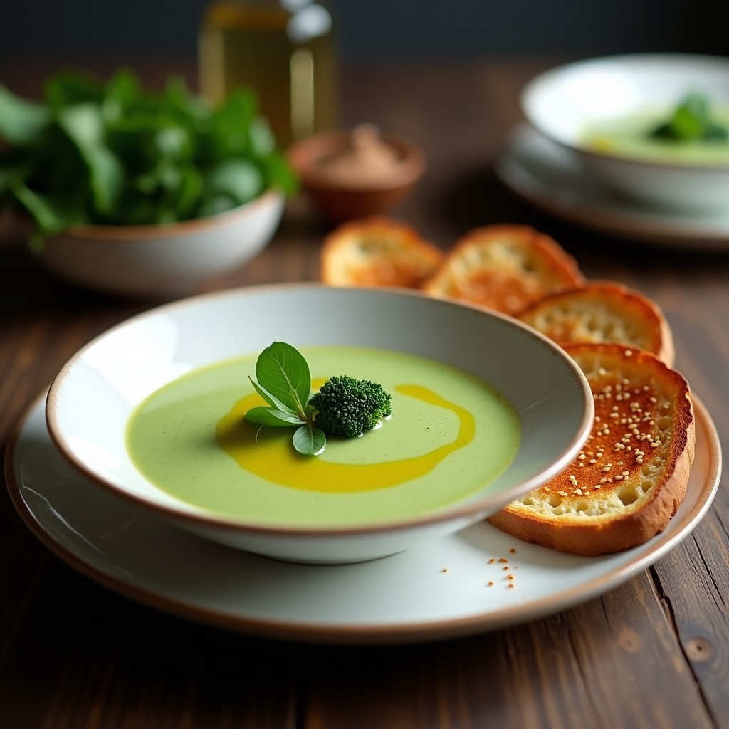 Crema de Brócoli y Espinacas con Tostadas de Pan de Centeno: Receta en Thermomix Sin Lácteos