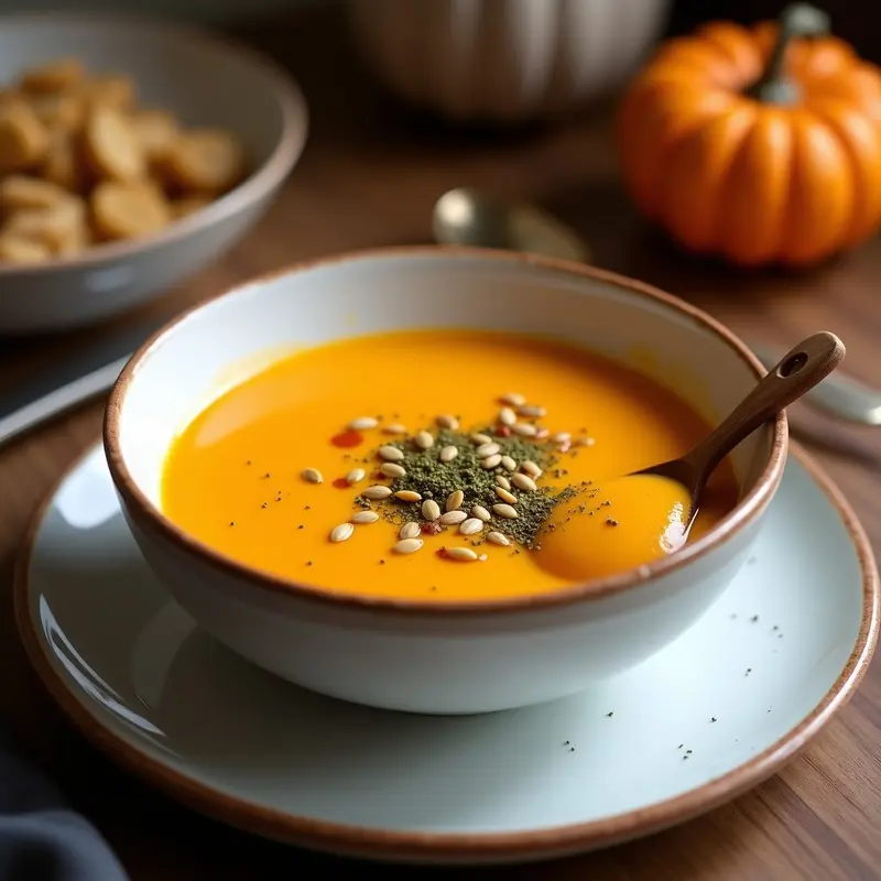 Crema de Calabaza y Boniato con Zaatar: Receta en Airfryer Ultracremosa y Sin Nata