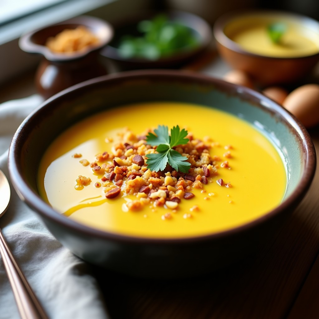 Crema de Coliflor y Curry Cremosa con Crujiente de Almendra: Receta Vegana y Fácil en 30 Minutos