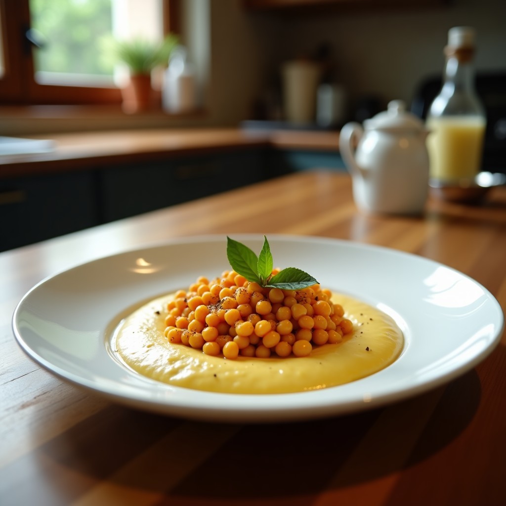 Crema de Zanahoria y Jengibre con Crujiente de Garbanzos Especiados: Cremosa, Vegana y Saludable en 35 Minutos
