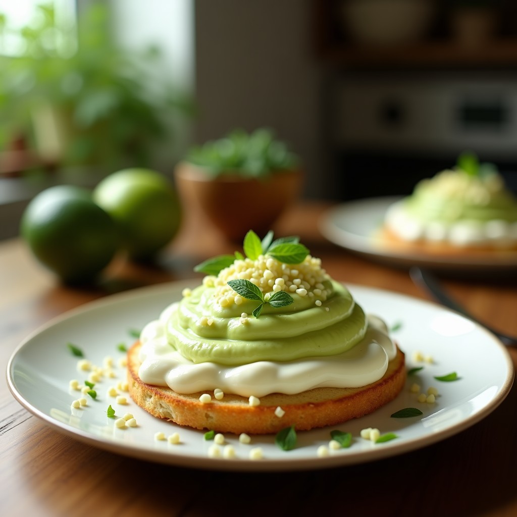 Crema Fría de Aguacate y Lima con Crujiente de Queso Feta y Menta: Receta Fácil y Refrescante en 15 Minutos