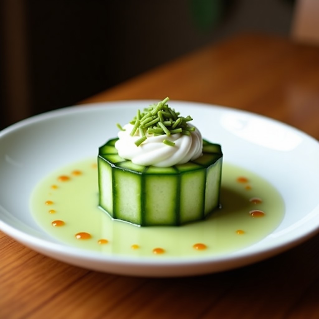 Crema Fría de Pepino y Wasabi con Virutas de Coco: Receta Tailandesa Vegana y Digestiva en 15 Minutos