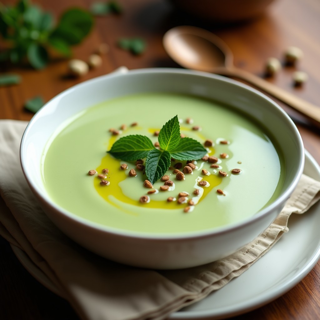 Crema de Guisantes con Hierbabuena y Yogur Griego: Receta Iraní en Olla Express