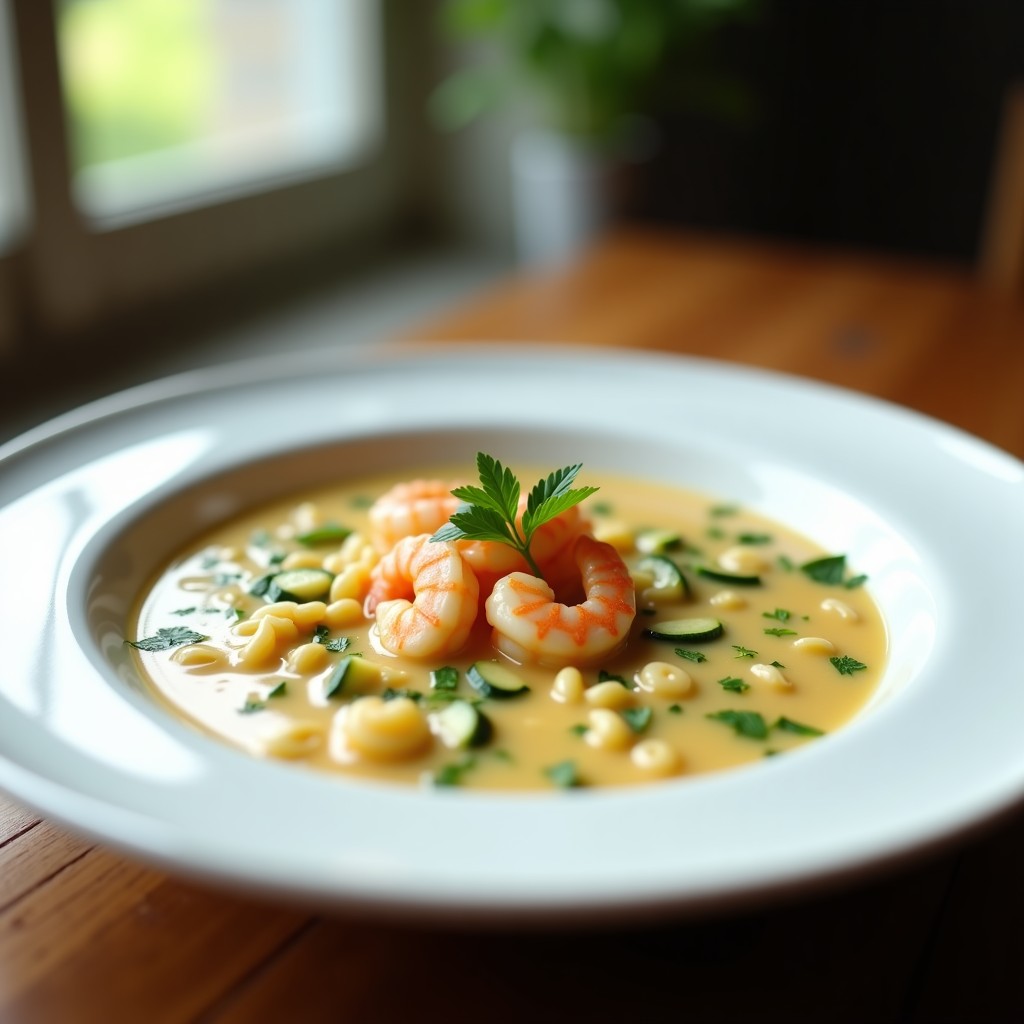 Crema de Pasta con Calabacín y Gambas: Receta en Thermomix en 15 Minutos para Cenas Rápidas
