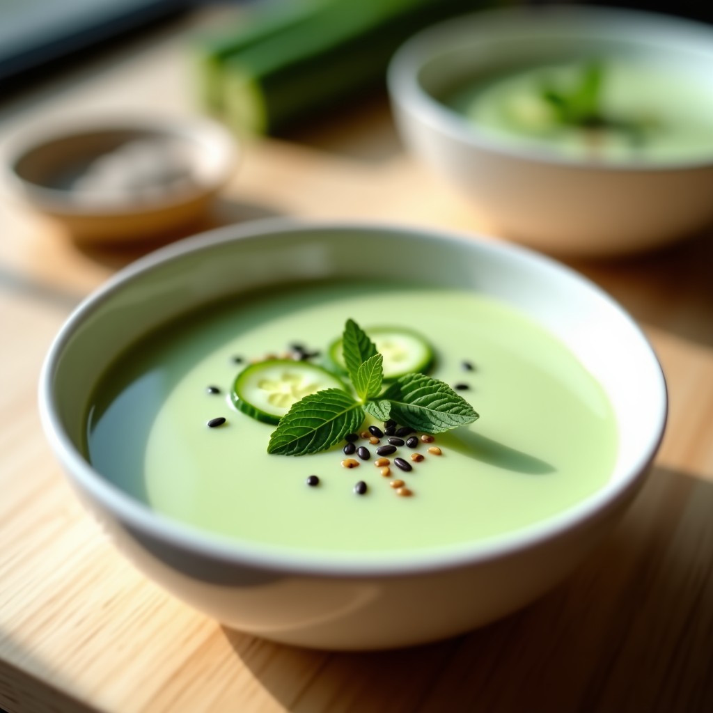 Crema Fría de Pepino y Wasabi: Sopas Refreshing Sin Cocción en 10 Minutos