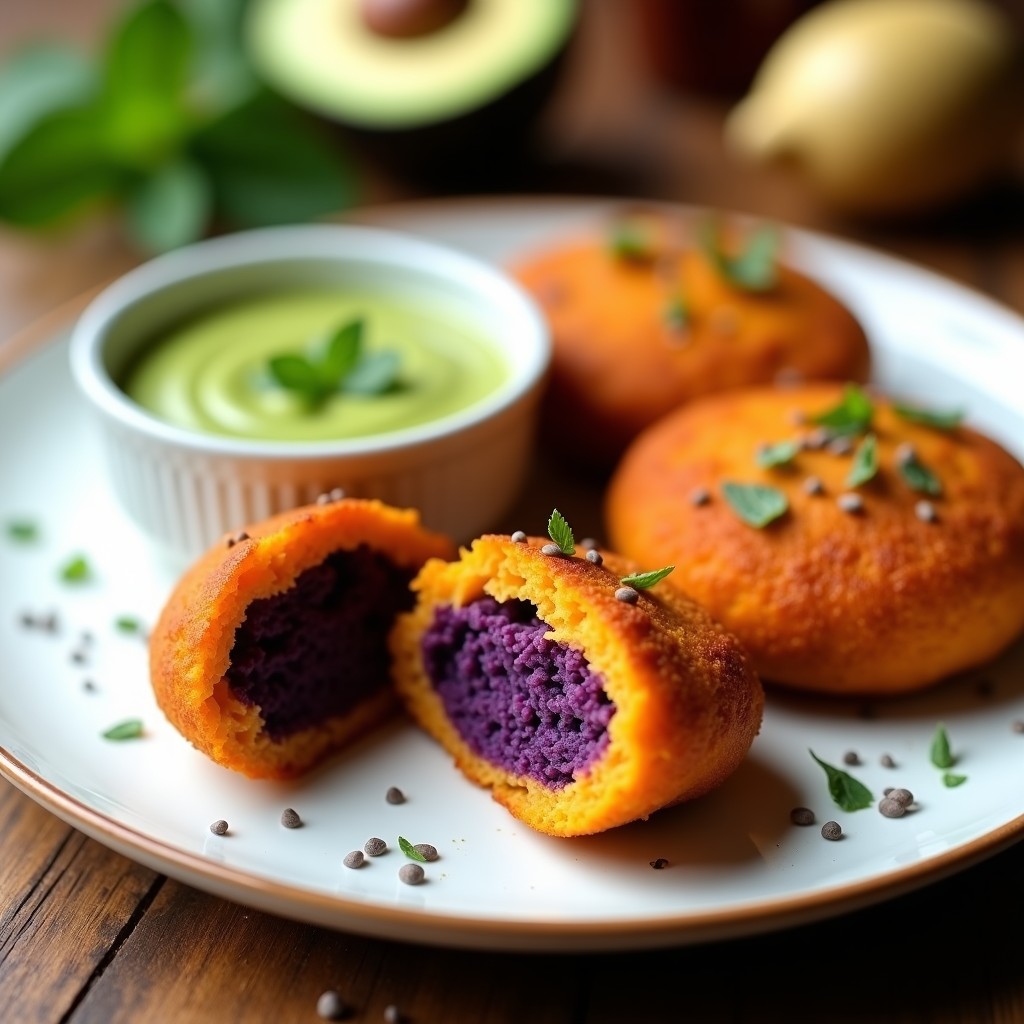 Croquetas de Batata Morada y Queso Vegano: Receta en Airfryer con Toque Crujiente y Antiinflamatorio