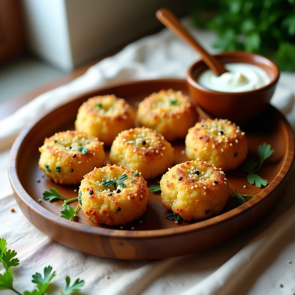 Croquetas de Coliflor y Espirulina con Bechamel de Anacardos: Receta Vegana al Horno