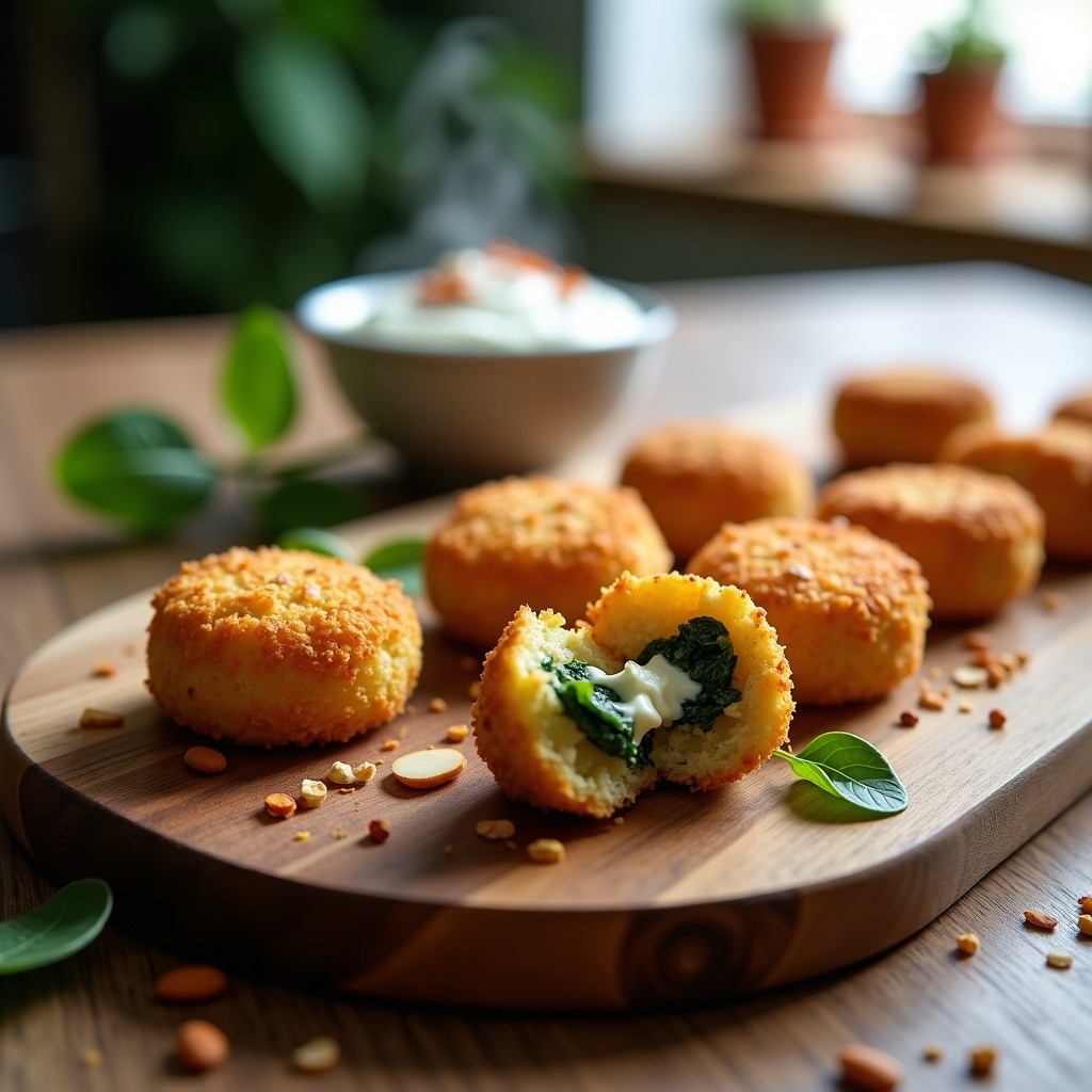 Croquetas de Espinaca y Queso de Almendras: Aperitivo Sin Gluten en Thermomix Crujiente