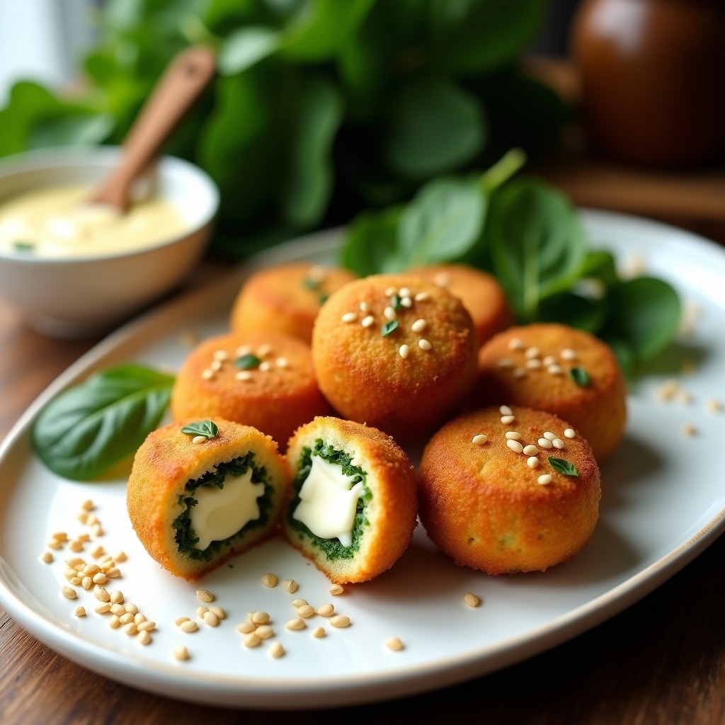 Croquetas de Espinaca y Tofu Sedoso: Receta Vegana en Airfryer con Bechamel de Anacardos