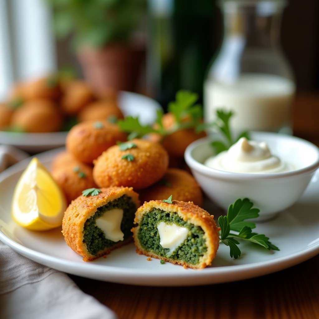 Croquetas de Espirulina y Patata con Queso Vegano: Aperitivo Crujiente en Airfryer