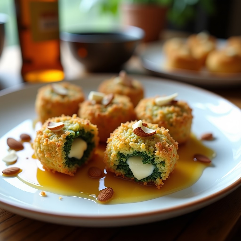 Croquetas de Espirulina y Queso Azul con Reducción de Pedro Ximénez: Receta Innovadora en Airfryer