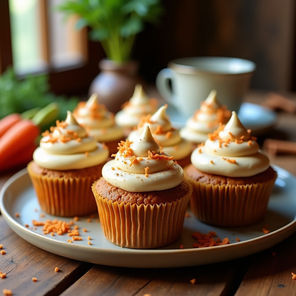 Cupcakes de Zanahoria y Especias con Frosting de Anacardos: Receta Vegana y Sin Azúcar