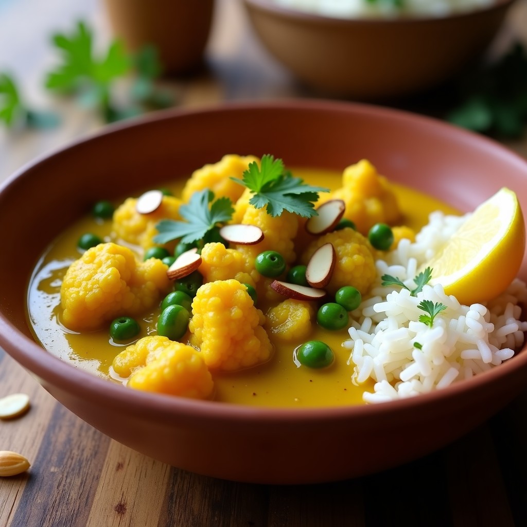 Curry de Coliflor y Guisantes al Estilo Indio: Receta Vegana en Olla Lenta