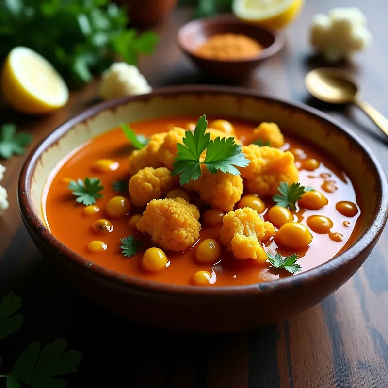 Curry de Garbanzos y Coliflor Ahumada: Receta en Airfryer Sin Aceite y Alta en Proteína