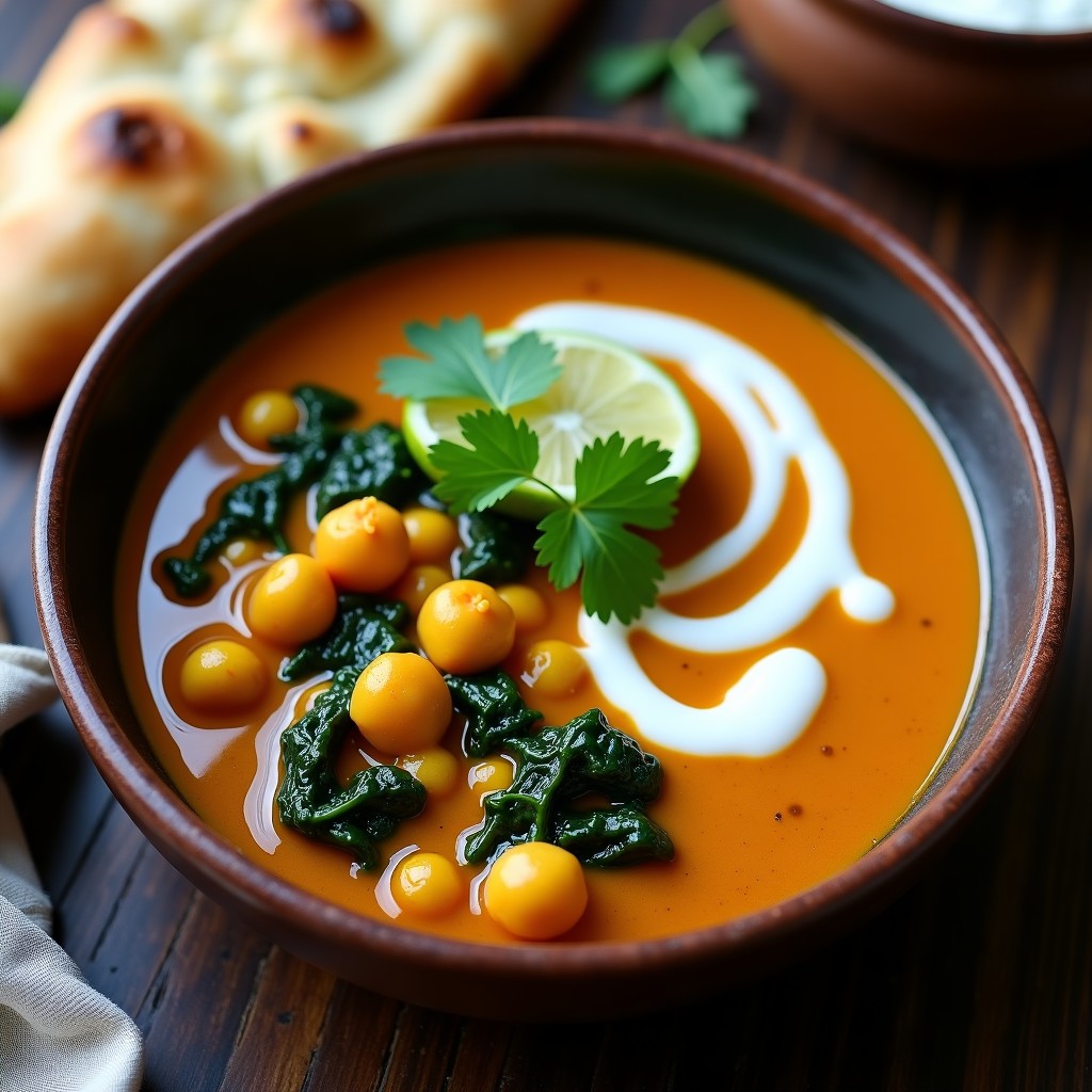Curry de Garbanzos y Espinacas Cremoso: Receta Vegana y Fácil en 30 Minutos