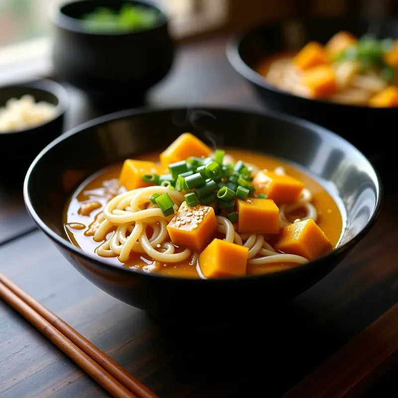 Curry Japonés con Udon y Calabaza Kabocha: Receta Reconfortante en 30 Minutos