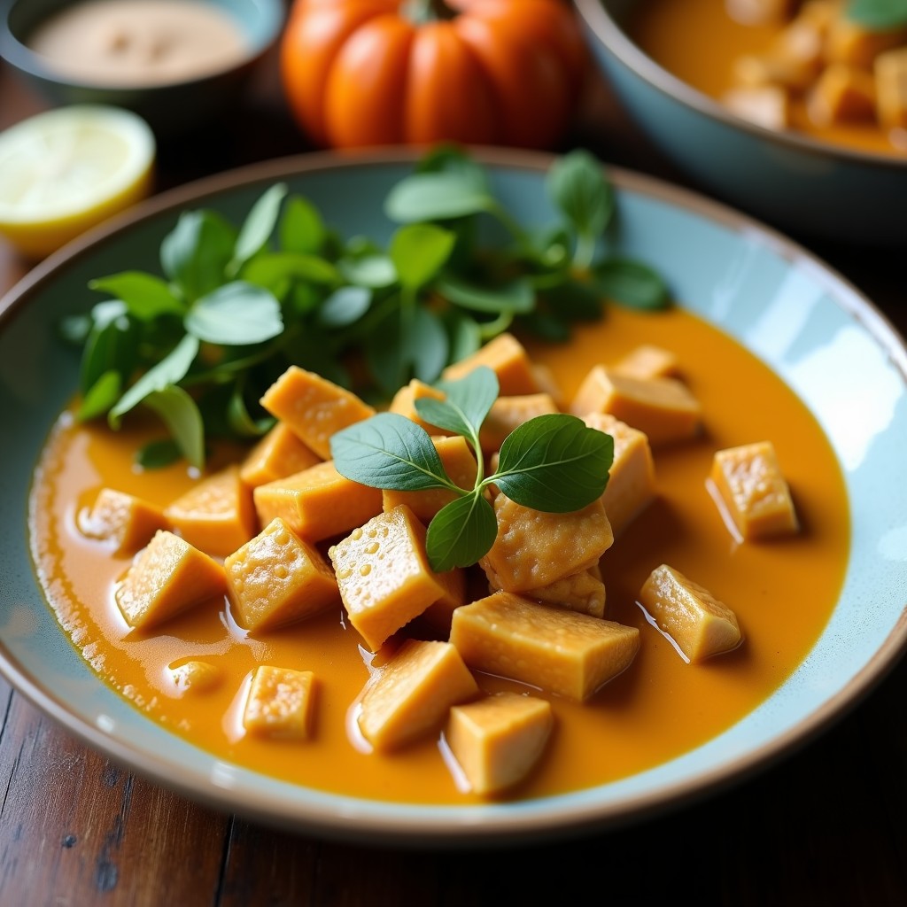 Curry Rojo Cremoso de Pollo y Calabaza con Leche de Coco: Receta Tailandesa Fácil y Aromática en 35 Minutos