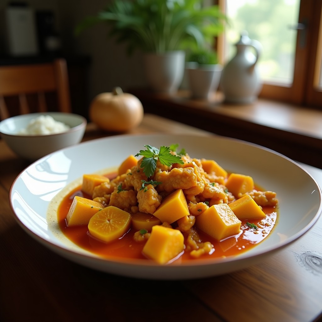 Curry Rojo Cremoso de Pollo y Calabaza: Receta Tailandesa Fácil en 30 Minutos