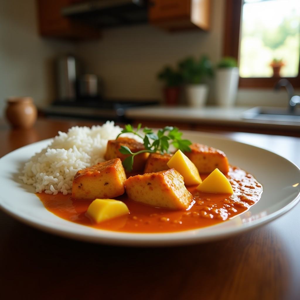 Curry Rojo Cremoso de Pollo y Piña: Receta Tailandesa Fácil y Aromática en 35 Minutos