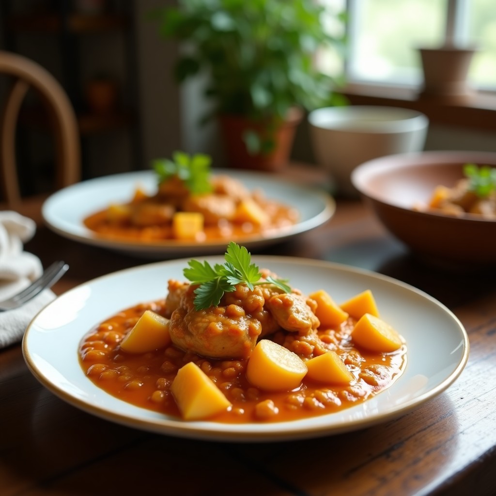 Curry Rojo Cremoso de Pavo y Calabaza: Receta Tailandesa Fácil y Aromática en 30 Minutos