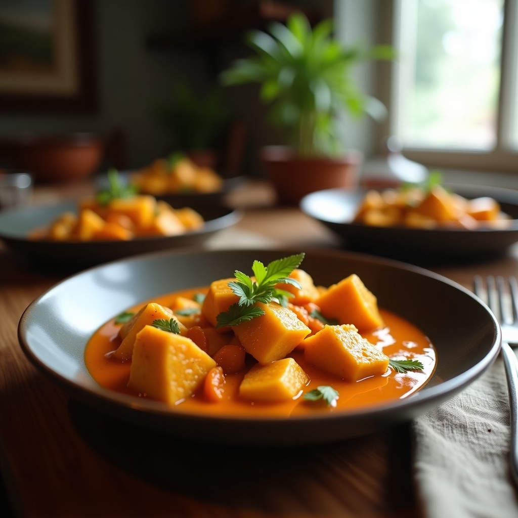 Curry Rojo Cremoso de Pollo y Calabaza: Receta Casera Fácil y Aromática en 35 Minutos
