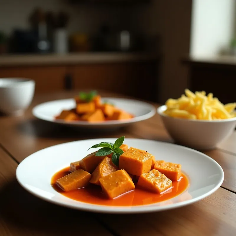 Curry Rojo Tailandés con Tofu Ahumado: Receta en Airfryer y Sin Lácteos en 25 Minutos