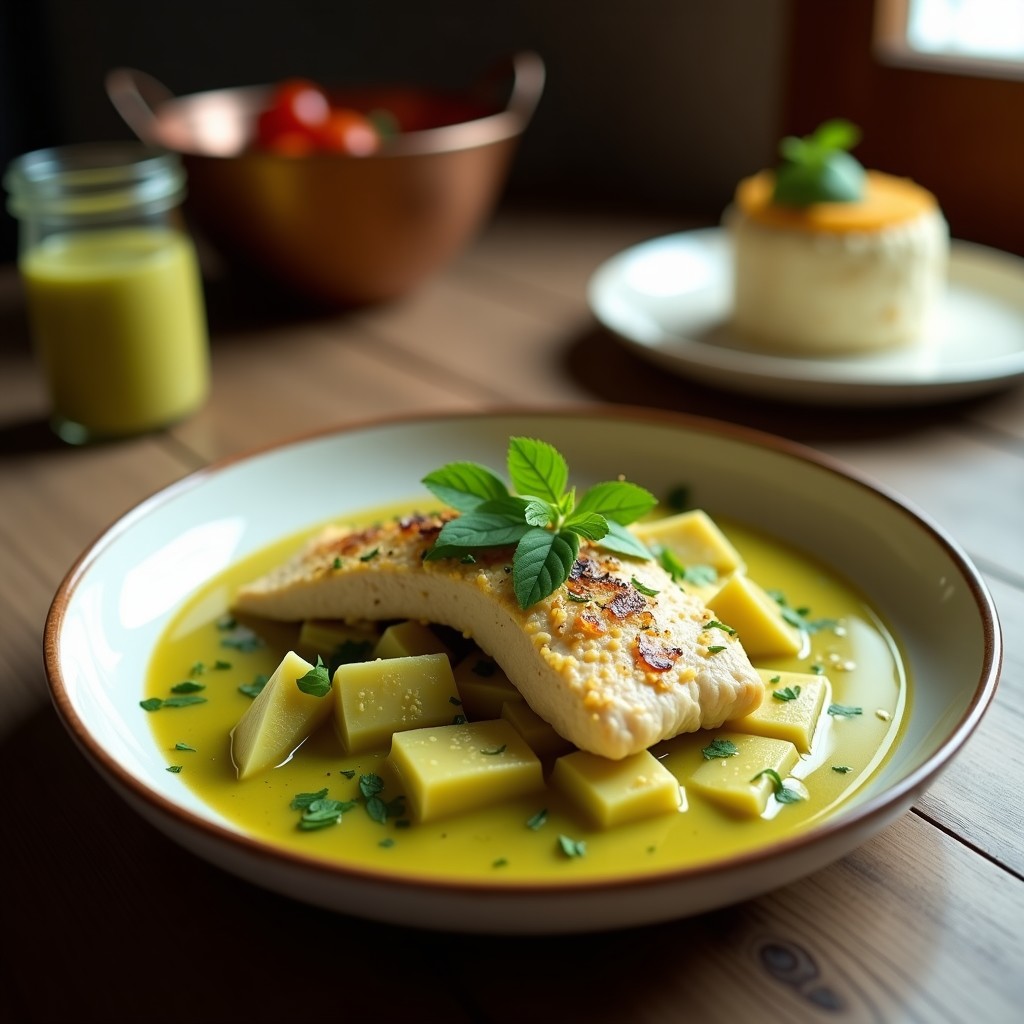 Curry Verde Cremoso de Pavo y Espinacas: Receta Tailandesa Fácil y Aromática en 25 Minutos