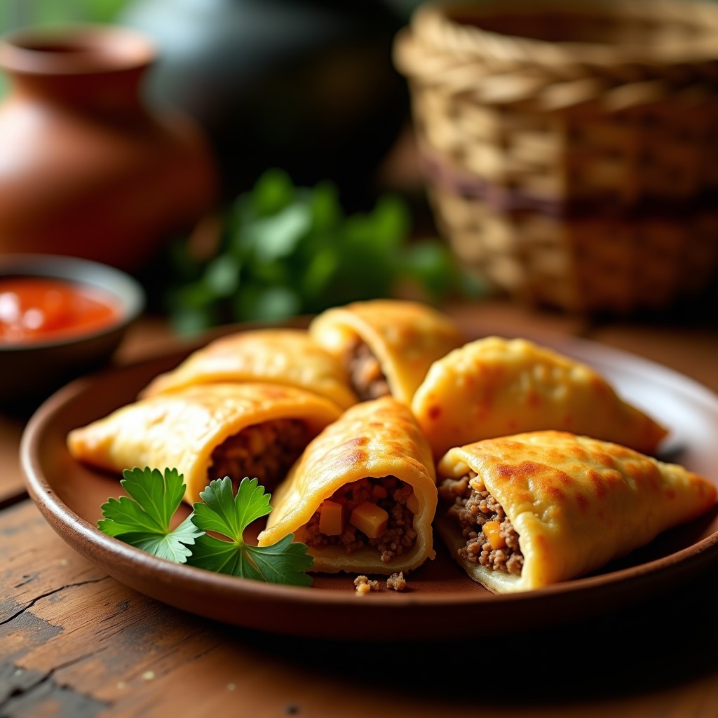 Empanadas de Carimañola con Relleno de Carne Molida y Ajiaco: Receta Colombiana en Airfryer