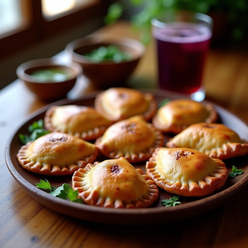 Empanadas de Carne de Res y Bebida de Maíz: Receta Argentina Tradicional en Horno