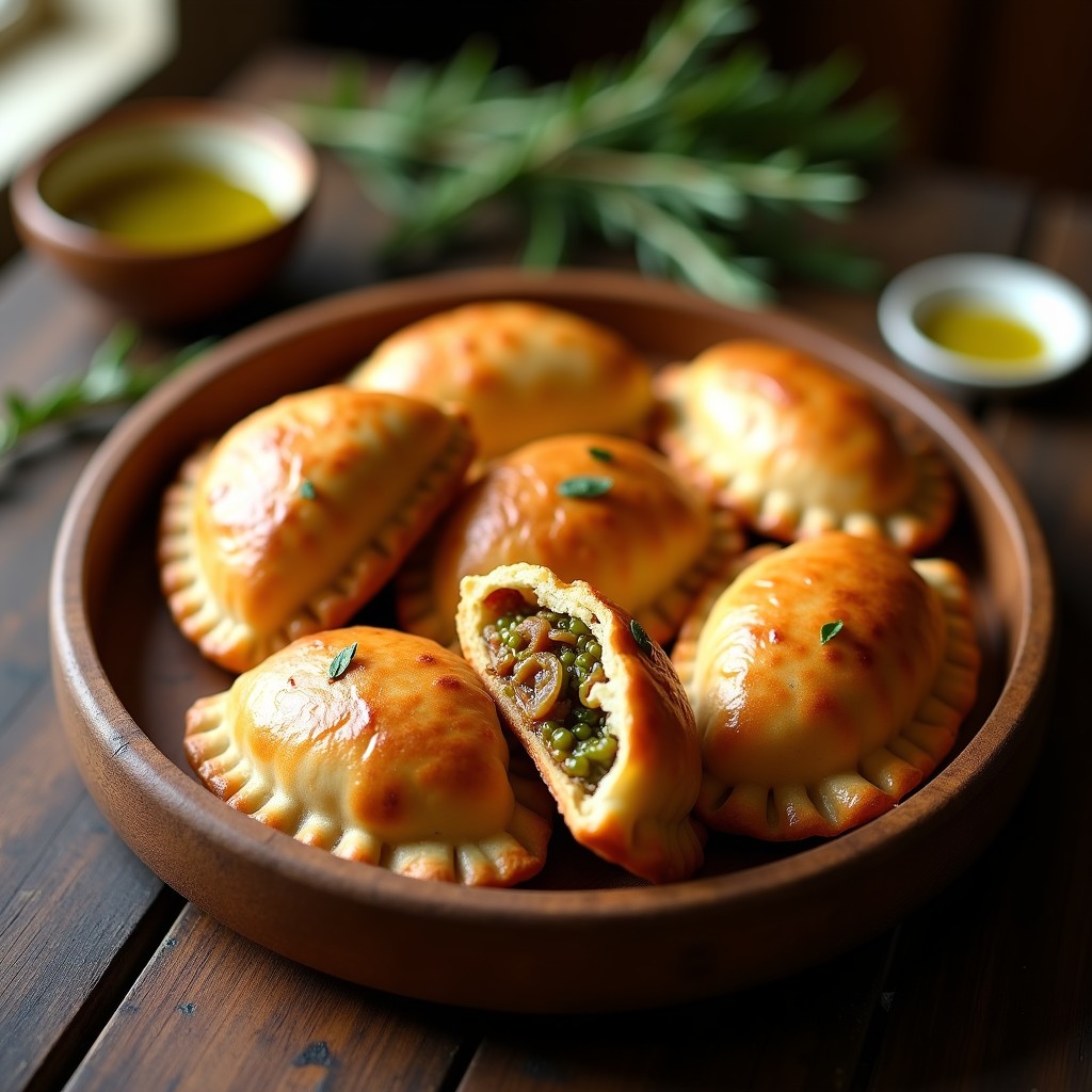 Empanadas de Espelta con Relleno de Seitan y Pimientos del Padrón: Receta Española Vegana al Horno