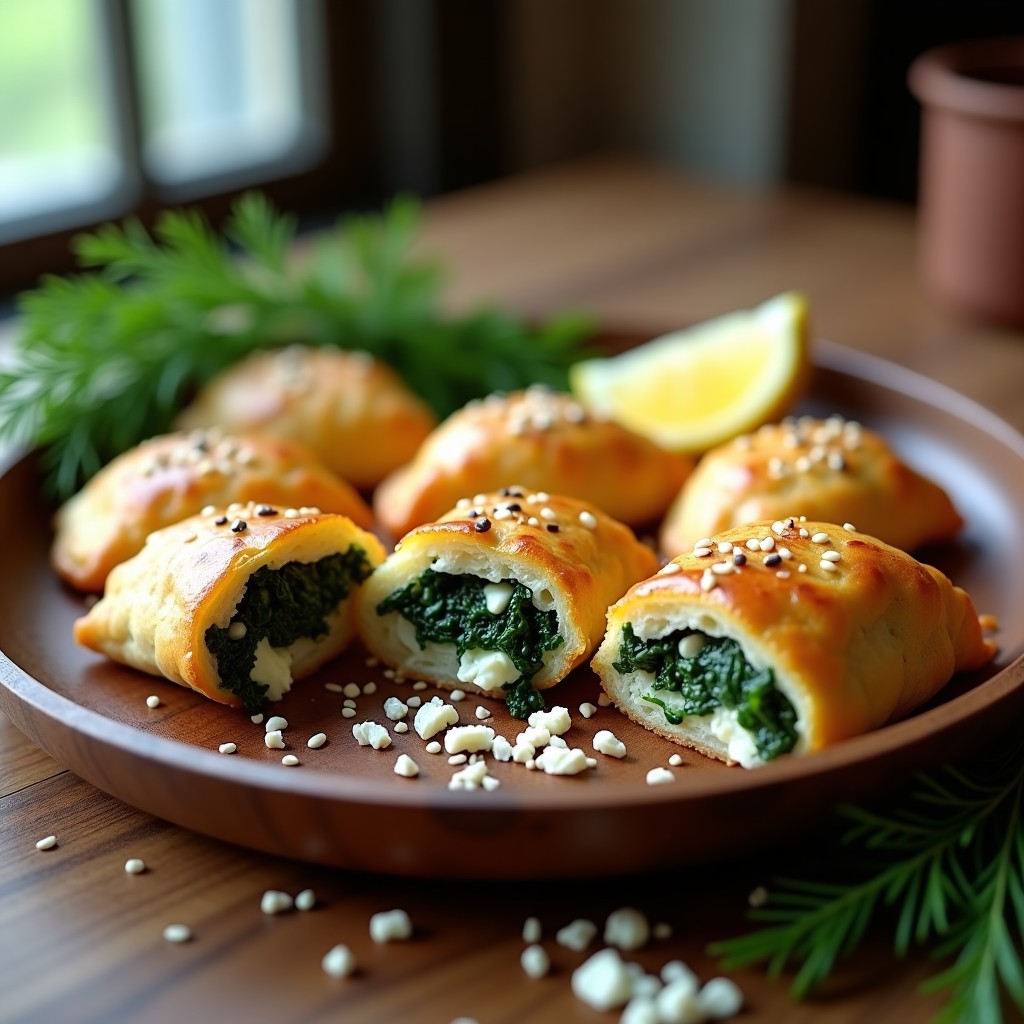 Empanadas de Espinacas y Queso Feta con Masa de Coliflor: Receta Griega Sin Gluten