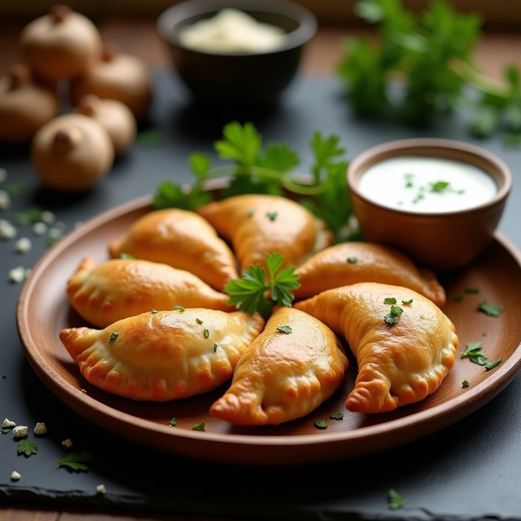 Empanadas de Hongos Shimeji y Queso de Cabra: Receta en Airfryer con Masa Integral