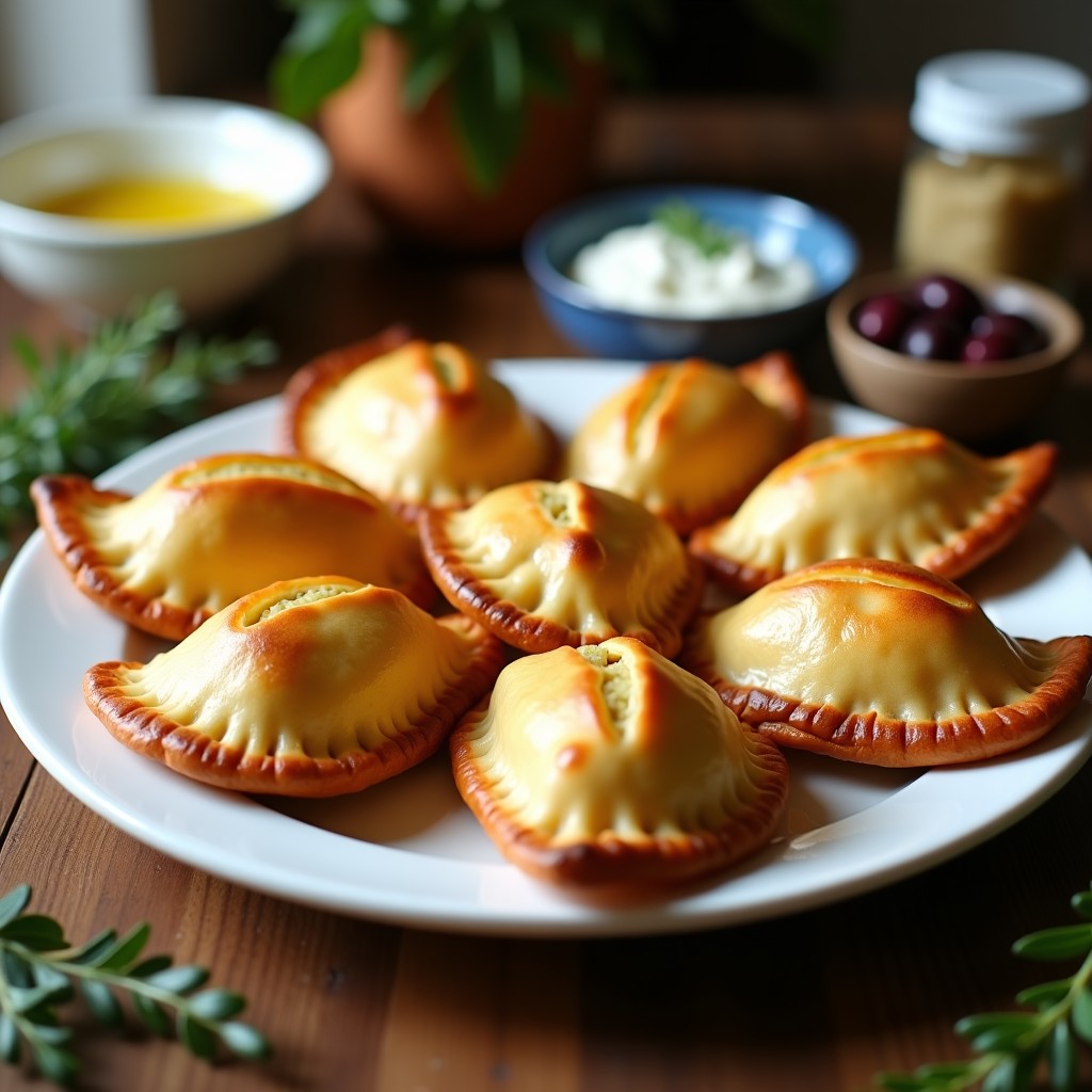 Empanadas de Maíz Azul con Relleno de Ternera y Aceitunas Kalamata: Receta Griega en Airfryer