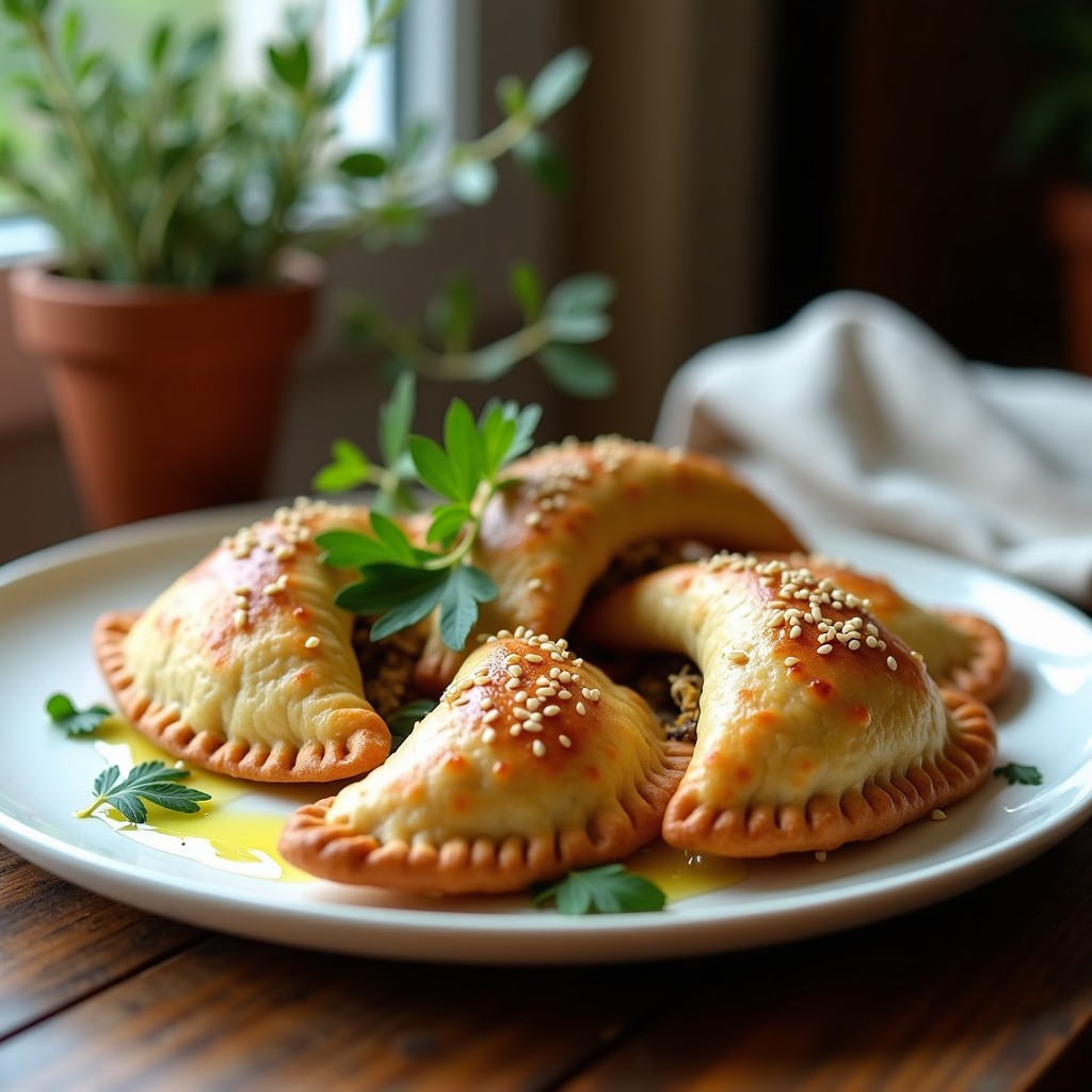 Empanadas de Mijo Rellenas de Berenjena y Queso Feta: Receta Griega en Airfryer