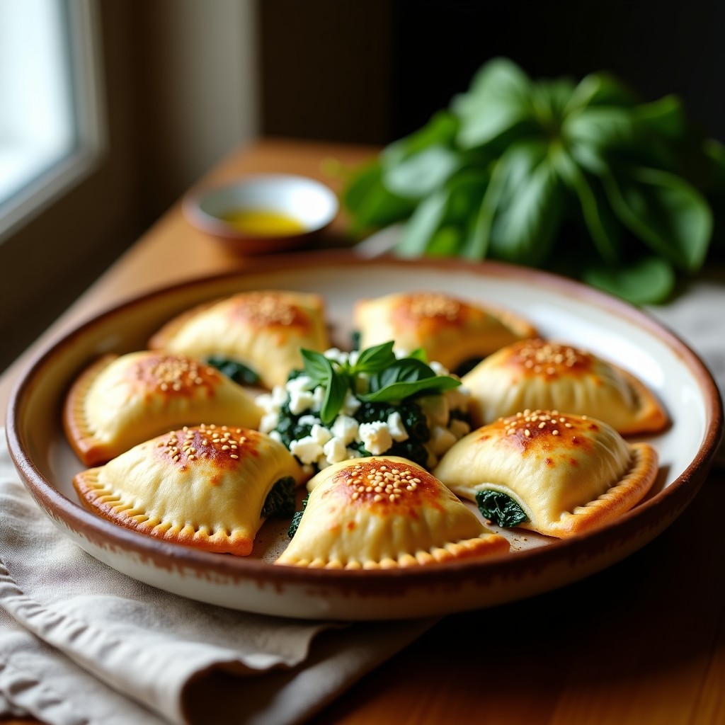 Empanadas de Mijo Rellenas de Espinacas y Queso Feta: Receta en Olla Lenta
