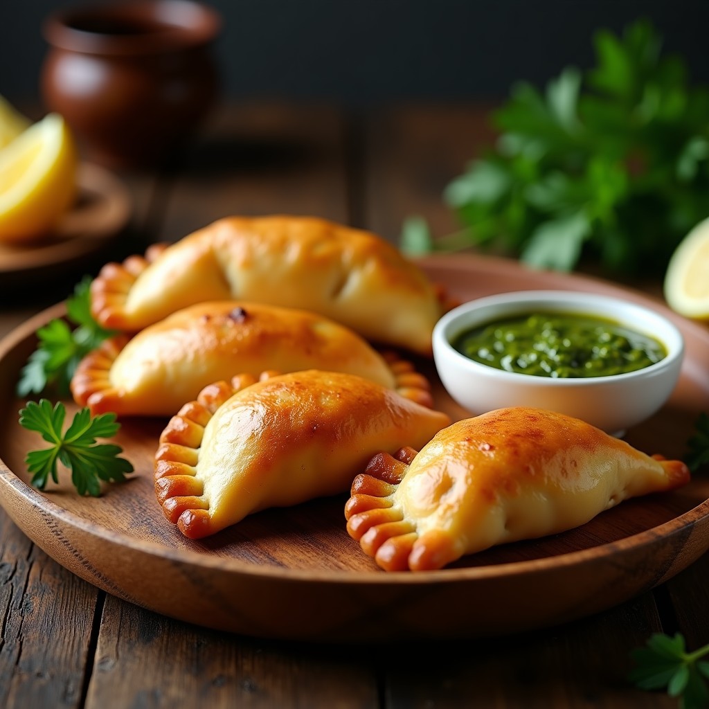 Empanadas de Yuca y Hongos Portobello con Salsa de chimichurri: Receta Argentina en Airfryer