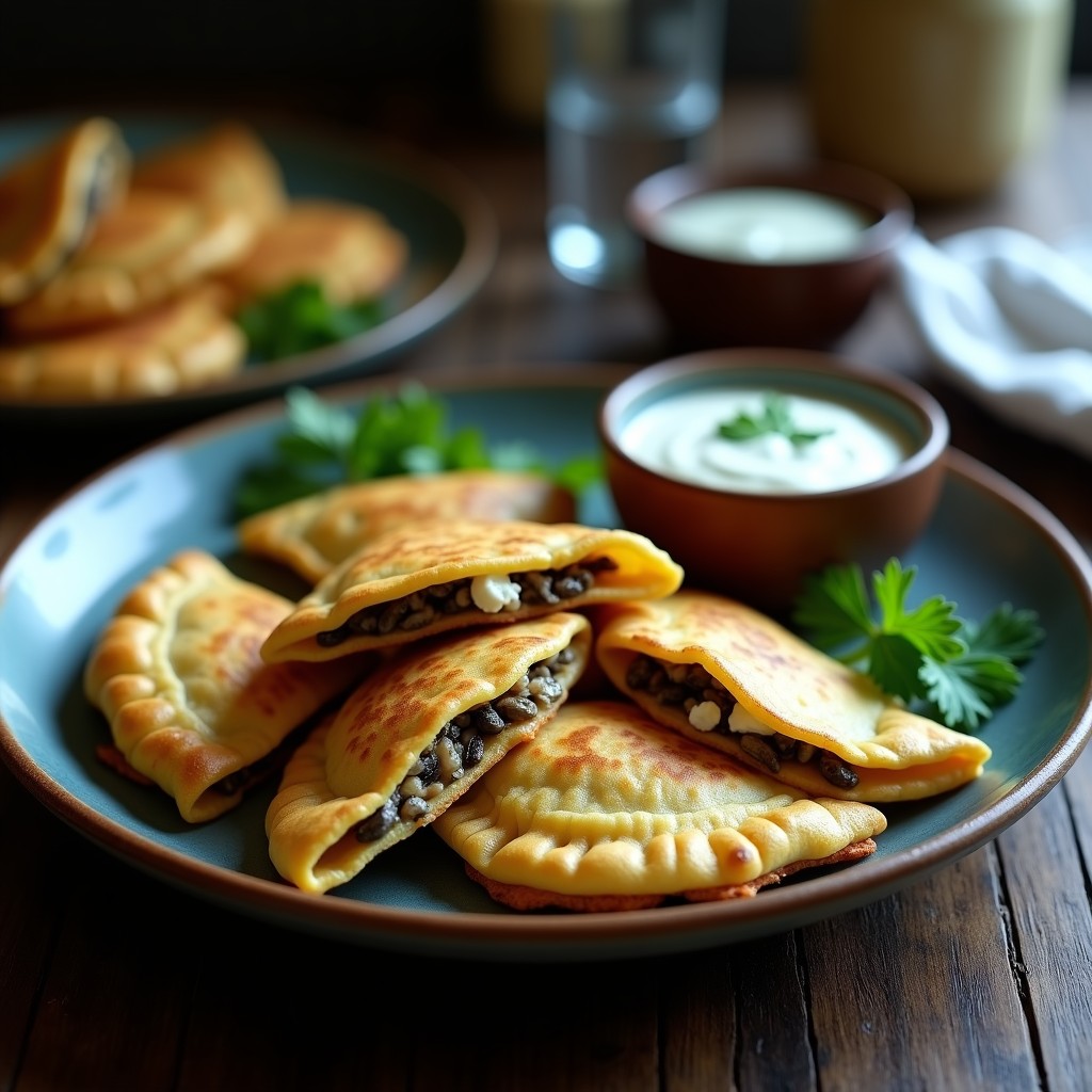 Empanadillas de Maíz Azul Rellenas de Hongos Morchella: Receta en Airfryer Sin Gluten