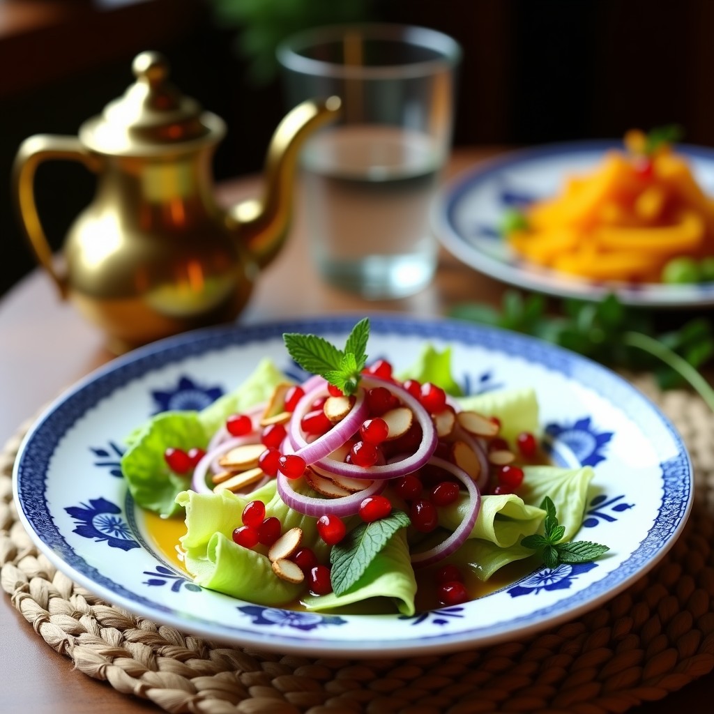 Ensalada de Canónigos con Granado y Vinagreta de Naranja Amarga: Receta Marroquí Fresca