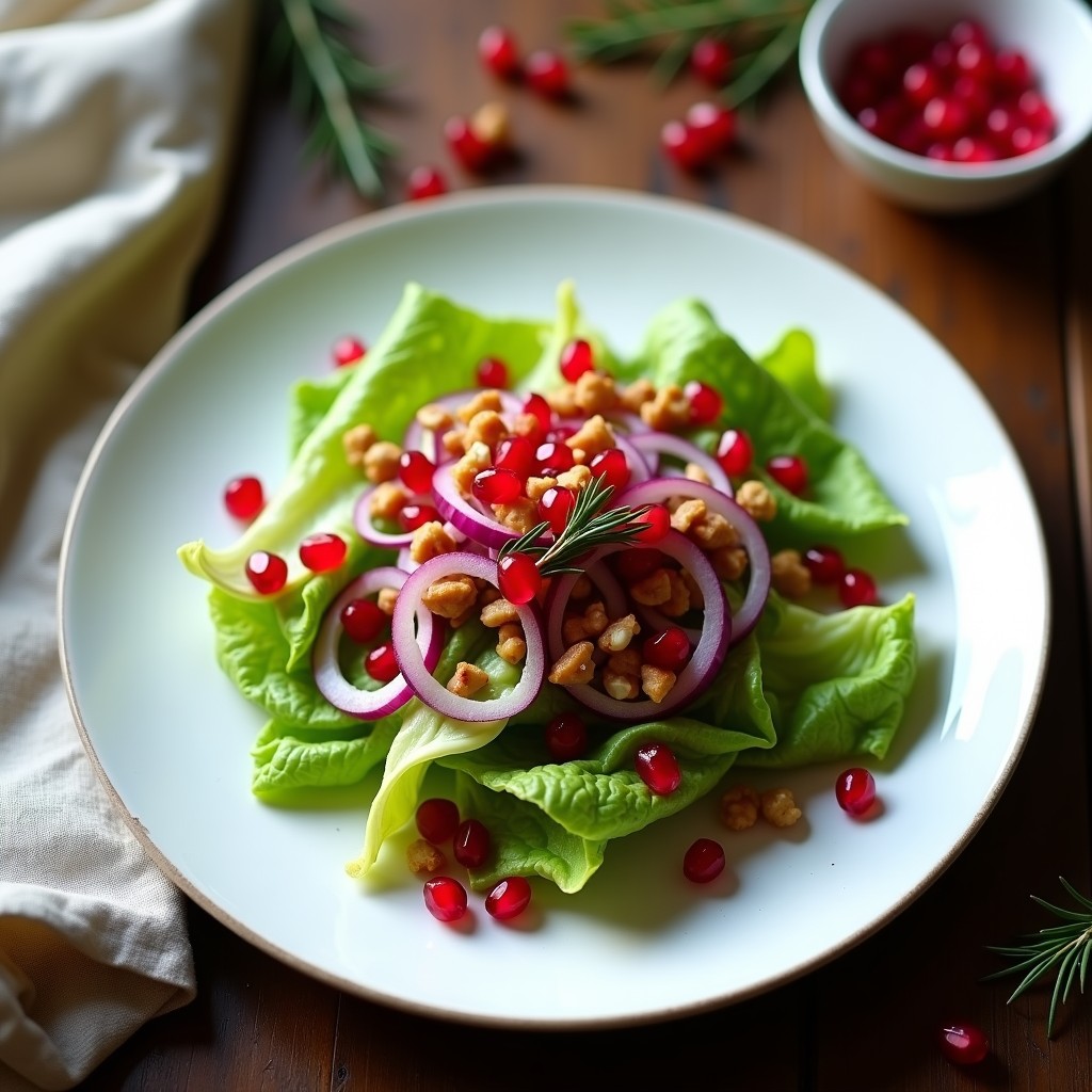 Ensalada de Canónigos y Granada con Vinagreta de Romero: Receta Vegana y Alta en Hierro