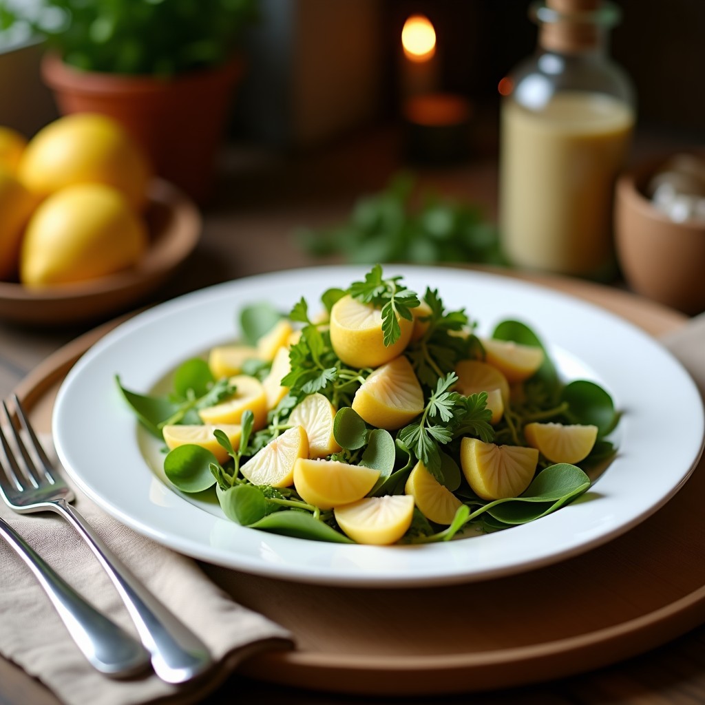 Ensalada de Canónigos, Manzana Verde y Vinagreta de Mostaza de Dijon: Receta Francesa Keto