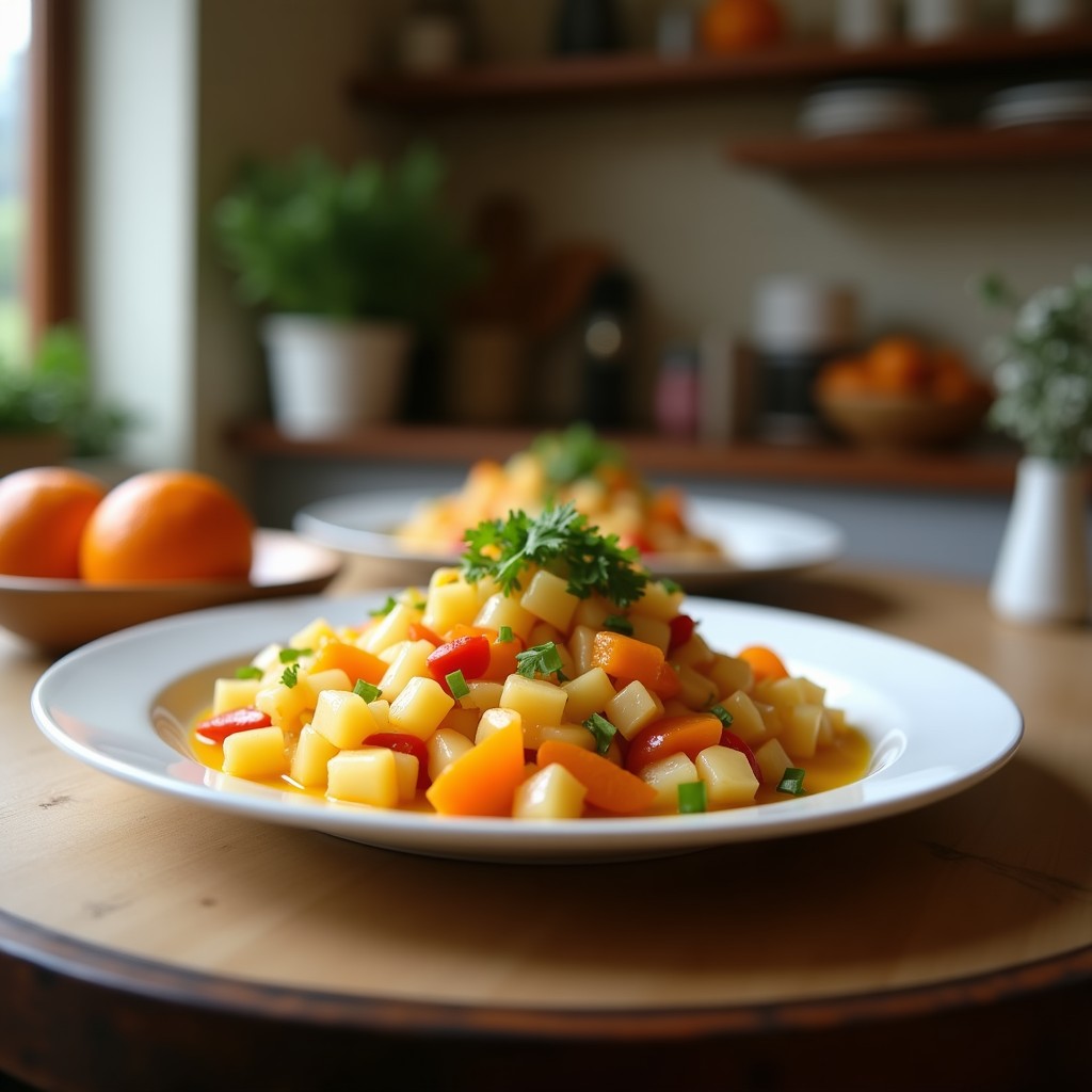 Ensalada fresca de canónigos con rodajas de naranja sanguina, semillas de granada y nueces, servida en un plato blanco con aderezo brillante.
