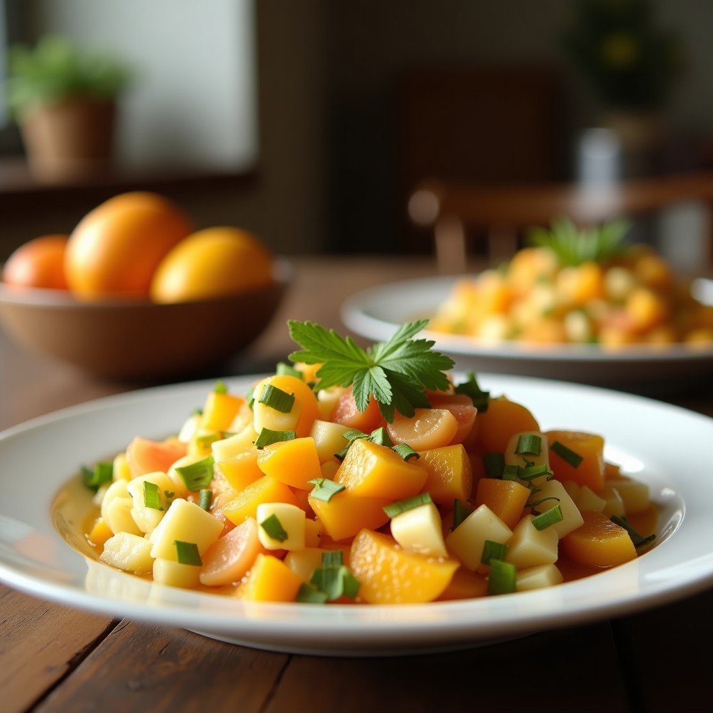 Ensalada fresca de espinacas con rodajas de naranja sanguina, pomelo rosa y semillas de granada, decorada con almendras fileteadas y hojas de menta, servida en un plato blanco.