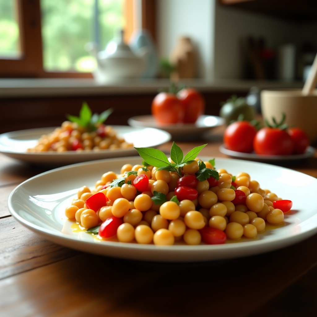 Ensalada de Garbanzos y Pimiento Asado con Aliño de Comino y Limón: Receta Saludable, Fácil y Perfecta para Llevar