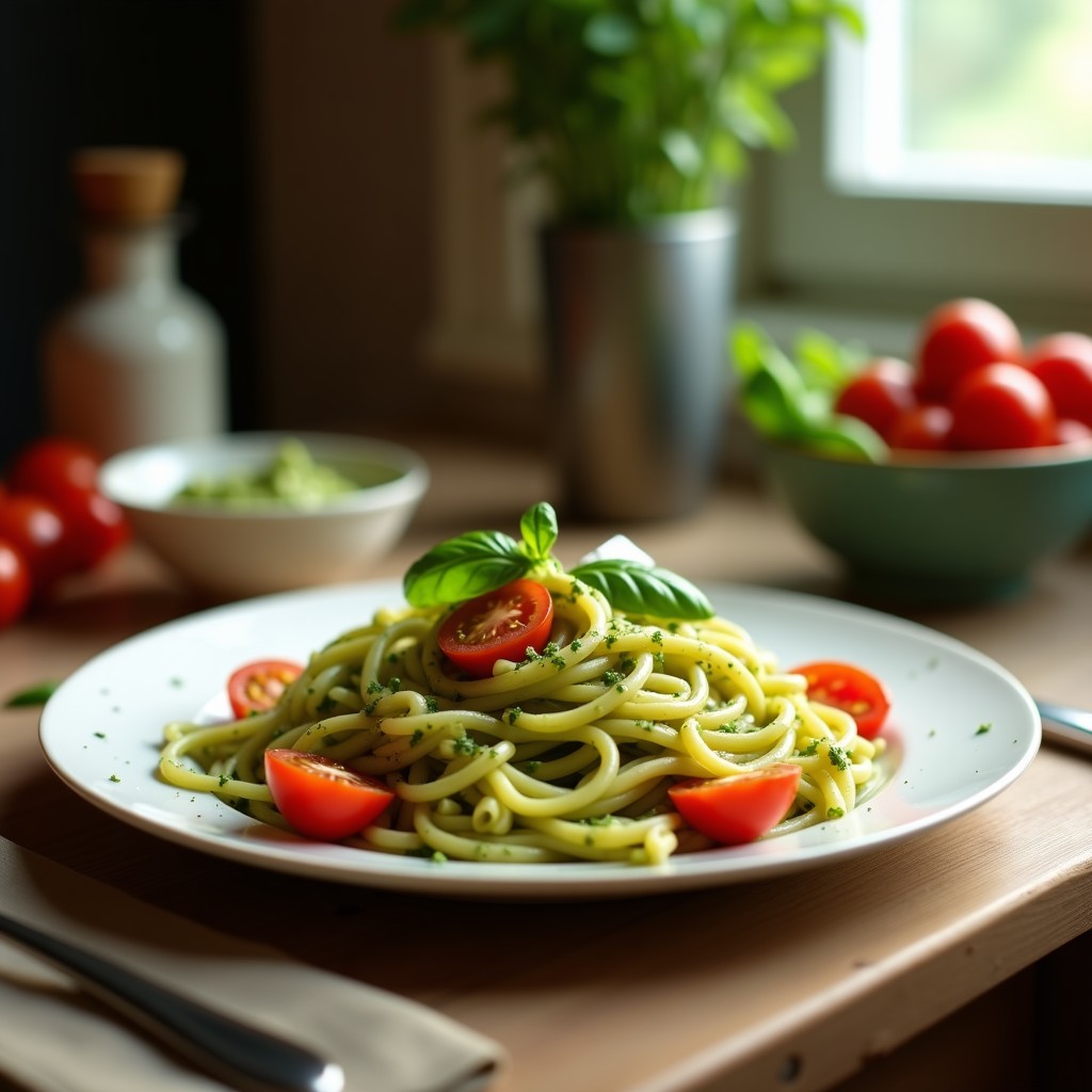 Ensalada de Pasta con Pesto Cremoso de Aguacate y Tomates Secos: Receta Rápida, Saludable y Perfecta para Llevar