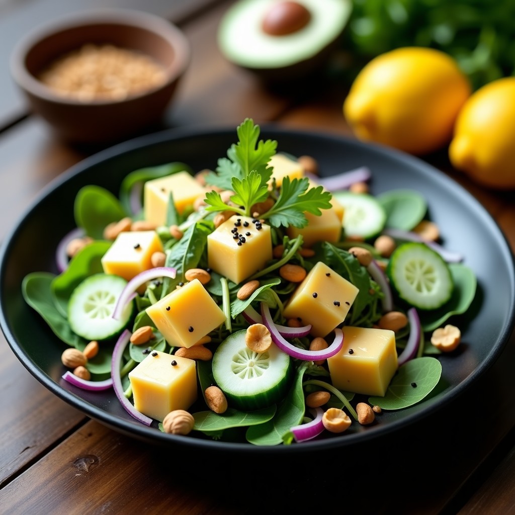 Ensalada de Durian y Rúcula con Vinagreta de Miso: Receta Tailandesa Exótica y Nutritiva