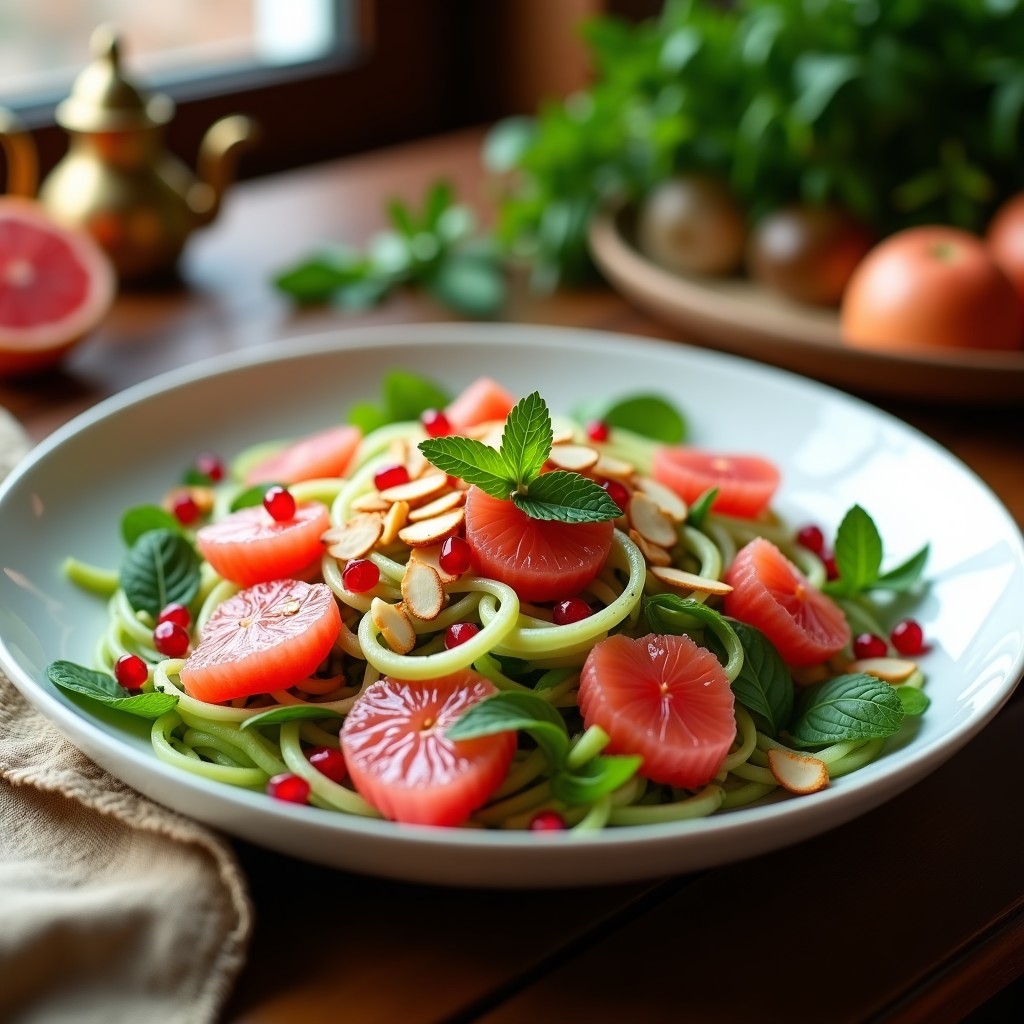 Ensalada de Fenogreco y Pomelo Rosa: Receta Árabe con Vinagreta de Granados